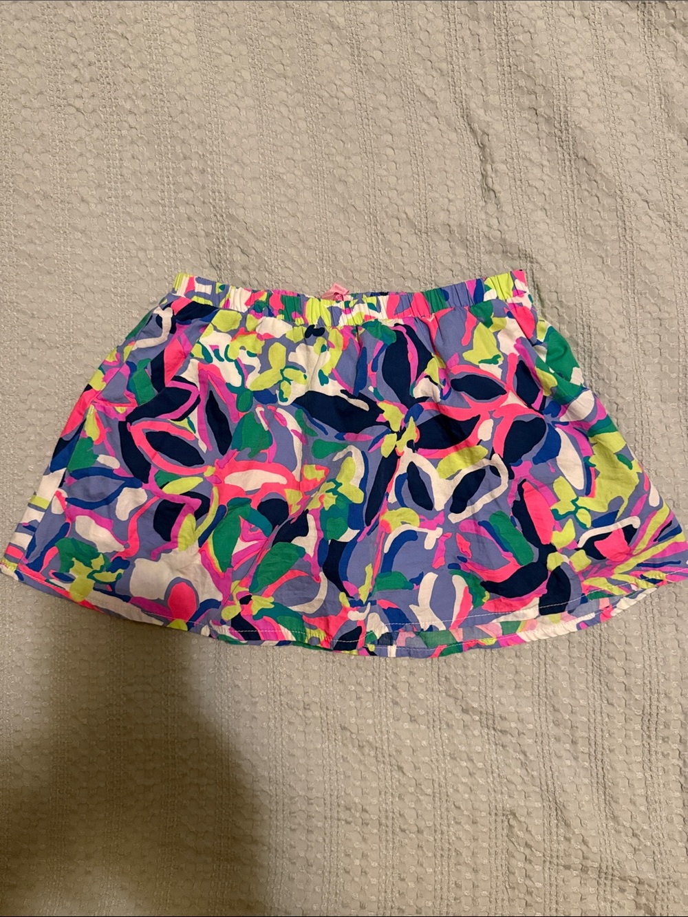 Lilly Pulitzer Neon Floral Print Skort in Pink, Blue, Green, White